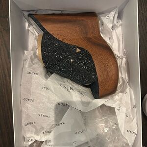 GUESS Women's Black and Brown Mules
